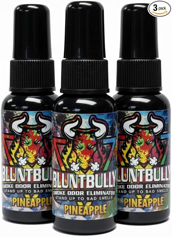 Blunt Bully Smoke Odor Eliminator (Pineapple) (3 Pack) Premium Oil Based Air Freshener Spray. Long-Lasting Smoke Odor Eliminator for Home Bathroom Office &amp Car | Neutralizes Smoke Pet &amp Tou