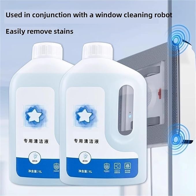 Glass Cleaning Fluid Compatible With Ecovacs Winbot W1SPro/W1 PRO/ W2 OMNI/W2 PRO/W2 PRO OMNI/WINBOT MINI HA41 Window Cleaner Parts(1000mlx3)