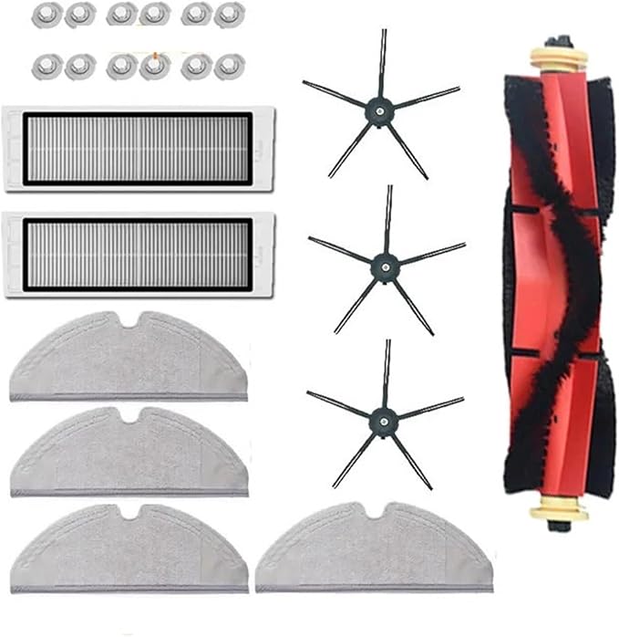 BeNtli Vacuum Cleaner PartsRemovable Main BrushWashable HEPA Filter ClothCompatible for Xiaomi S6 MaxV S60 S65 S5 MAX S6 Pure T6 (Color : As Shown-01)