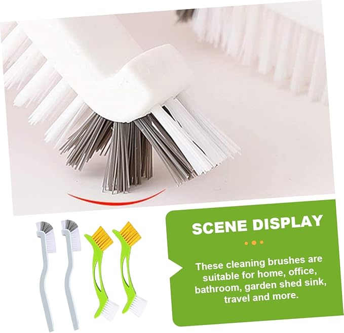 8pcs Bathtub Deep Cleaning Brush Double Corner Brush Grout Cleaner for Cleaning of Sinks Tiles and Hard Reach Areas Flexible Bristles for