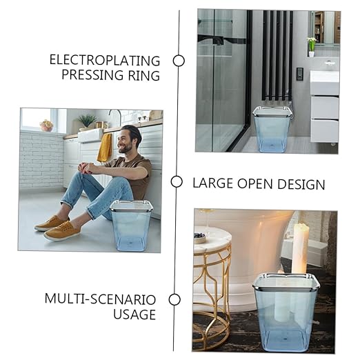 Large Wastebasket Pressure Ring Plastic Garbage Can Kitchen Trash Can Office Trash Bin for Bedroom Decor