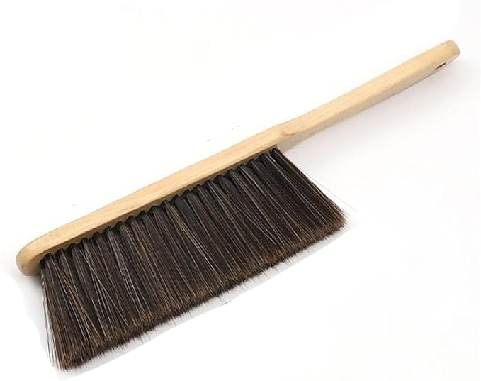 Whisk Broom Hand Held Hand Broom Wood Drafting Brush Soft Bristles Not Easy to Fall Off Bench(Bed Brush A)