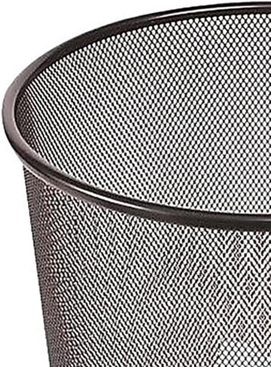 STAPLES Indoor Black Trash Can Without Lid Steel Mesh 5 Gallon Capacity