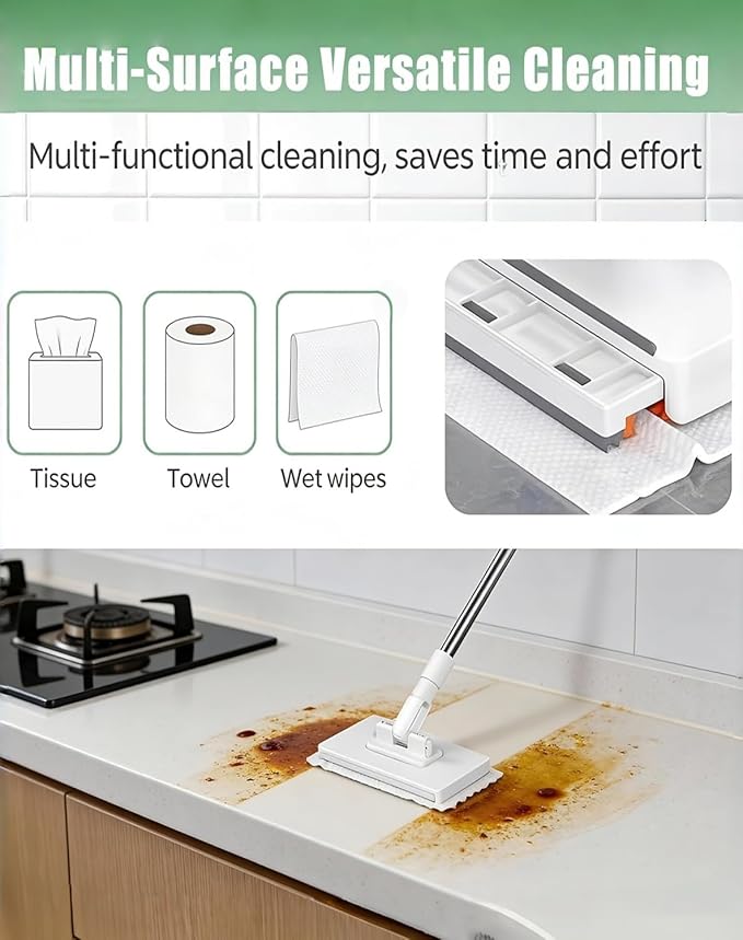 Beldrays Mop Beldrays Clip to Grip Mop 360 Swivel Floor Cleaner for Hardwood &amp Tile Hands-Free One-Button Release Use Any Cloth or Towel Slip-Proof Clamping Teeth Wet &amp Dry Cleaning (10*
