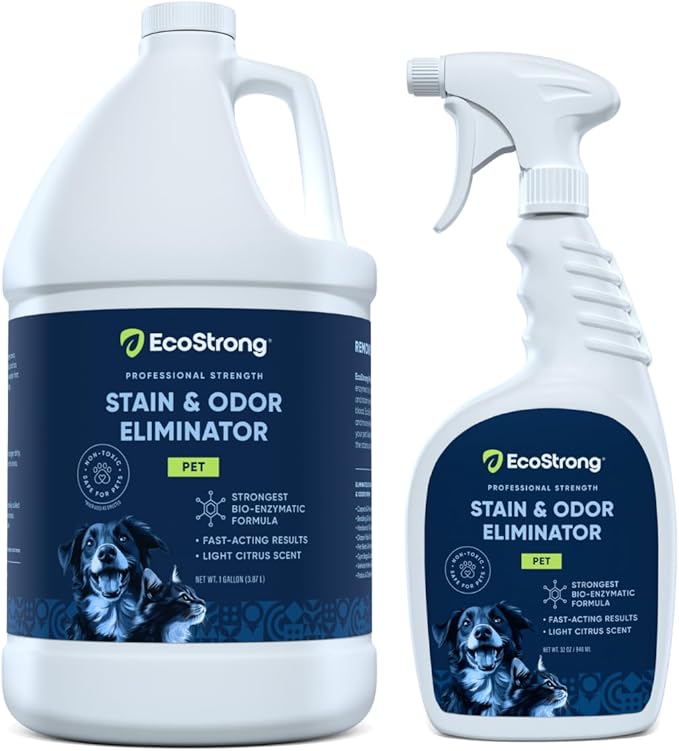 Eco Strong Pet Stain and Odor Remover - Cat Urine Enzyme Cleaner Destroyer Urine Destroyer for Dogs Pet Urine Enzyme Cleaner - 160 Oz