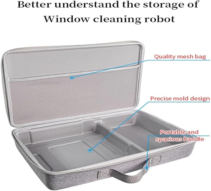 Hard Organizer Box for Ecovacs W1S / W2S PRO / W1S PRO Window Cleaning Robot Storage Protective Carrying Case Bag (Grey)