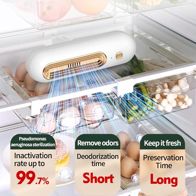 Fridge Deodorizer Odor Eliminator Kitchen Essentials Soda Baking Box Air Freshener Rechargeable Reusable Remover Small Storage Container Accessory Compact Cordless