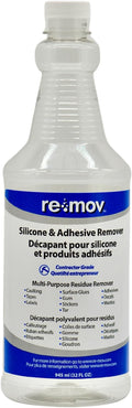 Silicone &amp Adhesive Remover – 32 oz Quart Spray Bottle | Heavy-Duty Cleaner for Caulk Tape Glue Stickers &amp More | Safe on Most Surfaces | Industrial-Strength Residue &amp Adhesive Remover