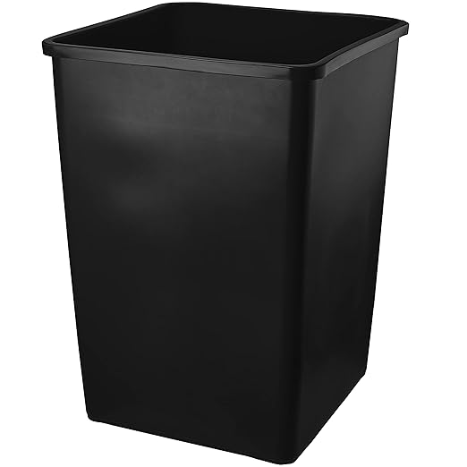 PRO&ampFamily 140 Qt. / 35 Gallon / 132 Liters Black Square Trash Can. Trash Bin Kitchen Garbage Can Waste Basket Recycle Bin