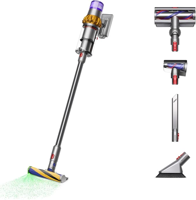 Dyson V15 Detect Plus Cordless Vacuum Illumination Reveals dust 240AW 3 Power Modes Up to 60 Minutes² Deep Cleans Hard Floors and Carpets Detangles pet Hair Converts to Handheld