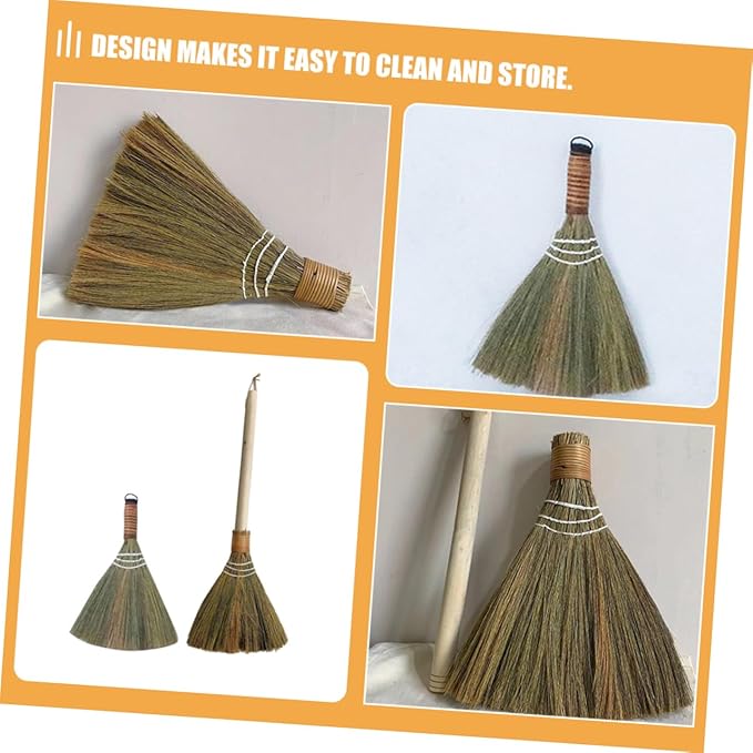 Ciieeo 2pcs Cleaning Broom Portable Tabletop Sweeper Rustic Dustpan Broom for Home Farmhouse Decor Detachable Handle for
