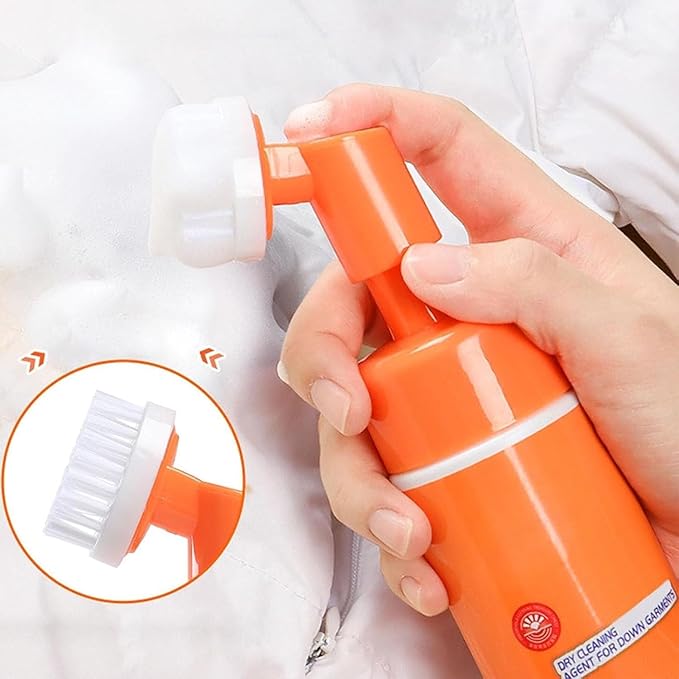 Dry Cleaning Agent for down Jackets with Brush Head160ml Wash-Free Clothing Foam SprayLifts Grime Without Harming FabricReusable &amp Convenient (2pcs)