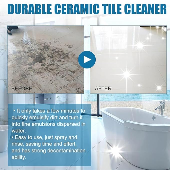 Tile Grout Cleaner Sprayer Jue Fish Tiles Cleane Floor Tile Descaling and Cleaning Artifact for Tile Grout Sink Toilet Seats Bathtubs (2Pcs)