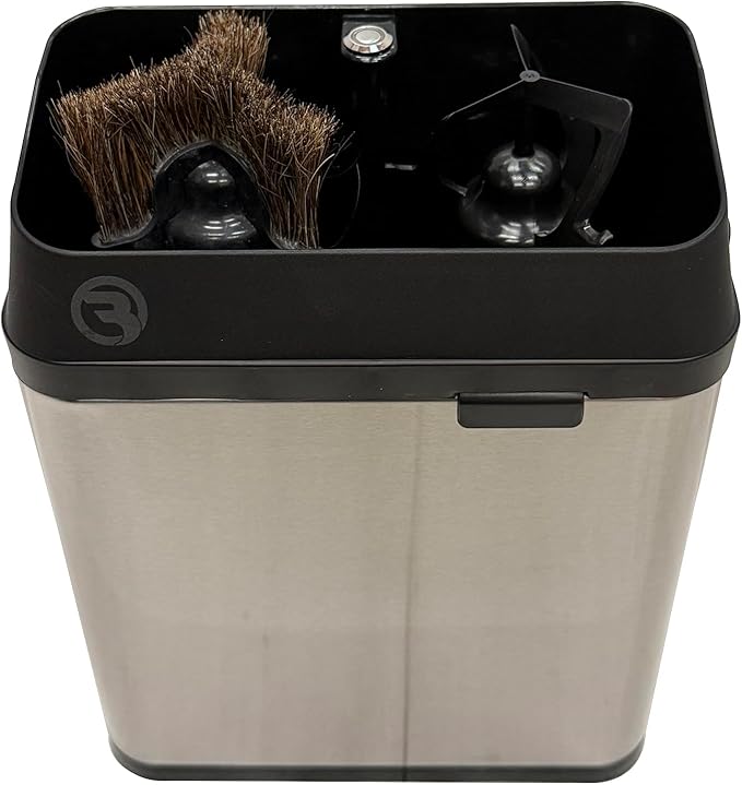 Electric Portafilter Cleaning Machine for 58mm - Knock Box Coffee Cleaner for Commercial &amp Home (Silver)