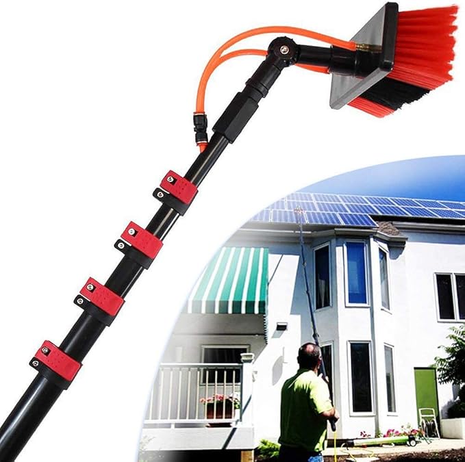 Water Fed Pole Kit &amp Outdoor Window Cleaner Window Glass 3.6M/5.4M/6M/7.2M/9M/11M Telescopic Extension Pole Cleaning Kit for Photovoltaic Panel Cleaning Trucks20FT/6M