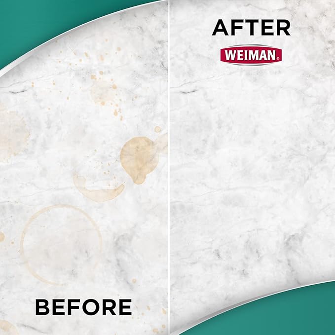 Weiman Disinfectant Granite Daily Clean &amp Shine (2 Pack with Polishing Cloth) Safely Clean Disinfect and Shine Granite Marble Soapstone Quartz Quartzite Slate Limestone Corian Laminate Tile Counte