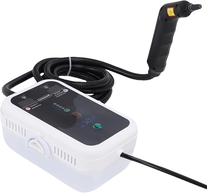 Handheld Steam Cleaner 1600W Portable High Temperature Pressurized Steam Machine with Brush Heads for Kitchen Grill Furniture Bathroom Car (110V US Plug)