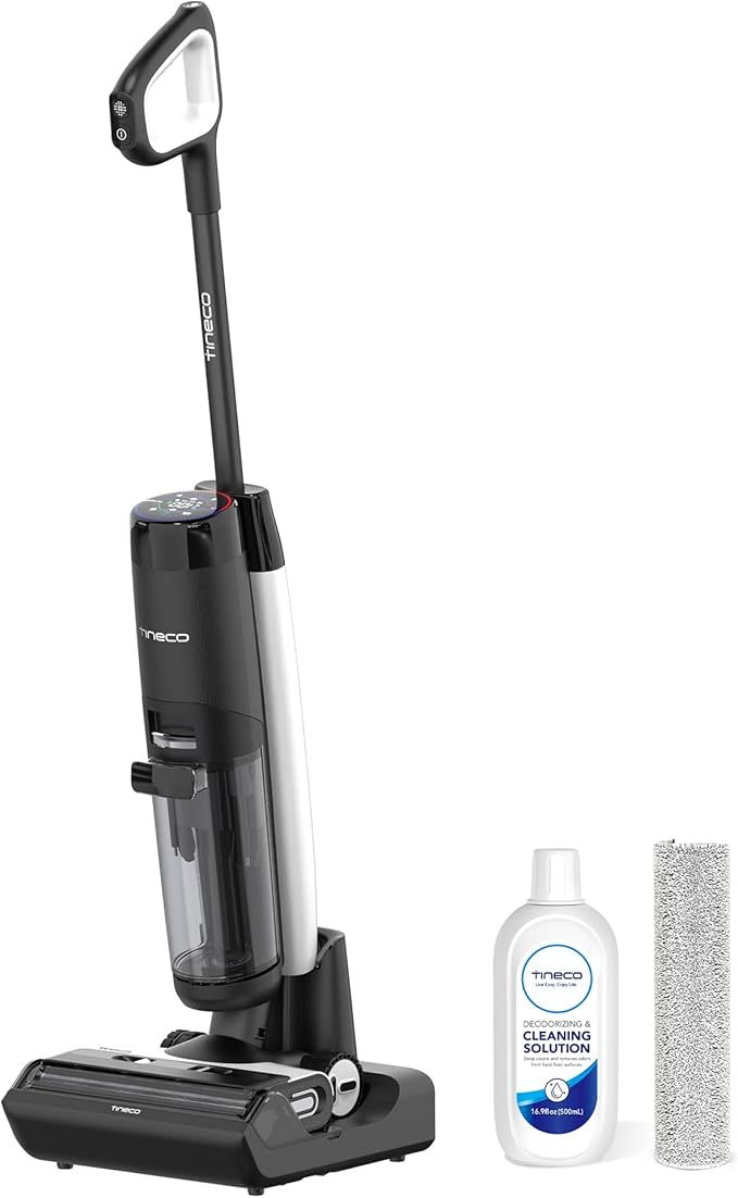 Tineco Floor ONE S7 FlashDry Smart Cordless Wet Dry Vacuum Cleaner Long Runtime Great for Sticky Messes Self-Cleaning 158℉Hot Air FlashDrying Dual-Sided Edge Cleaning Extended Battery Lifespan