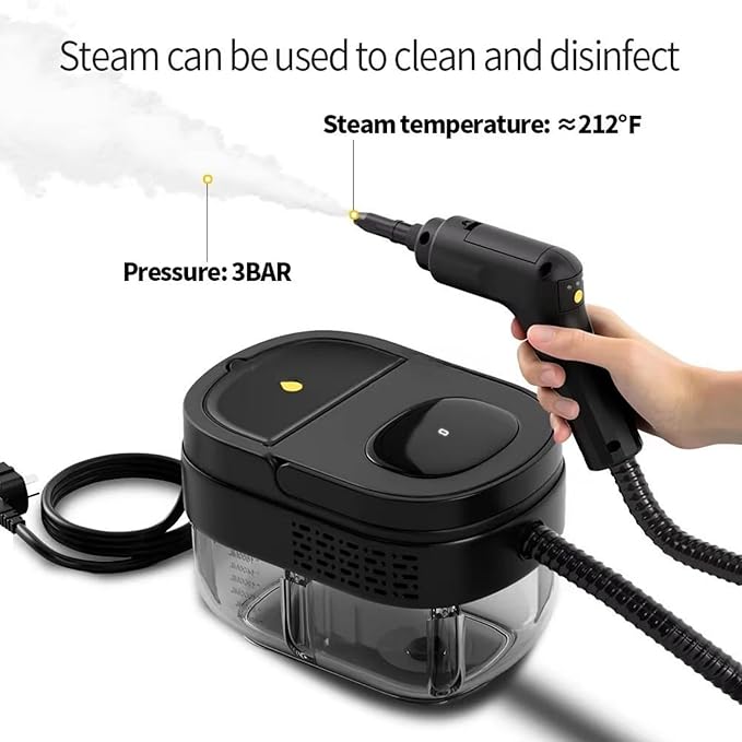 Handheld Steam Cleaner 2500W Multifunctional High-Temperature Sterilization and Disinfection Steam Cleaner 1600ML for Car &amp Home with 7 Pcs Accessories