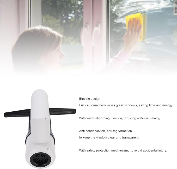 Automatic Window Cleaner Electric Design Water Absorption Anti Condensation for Glass Anti Fog Safety Features Li Battery 2000mAh (1#)