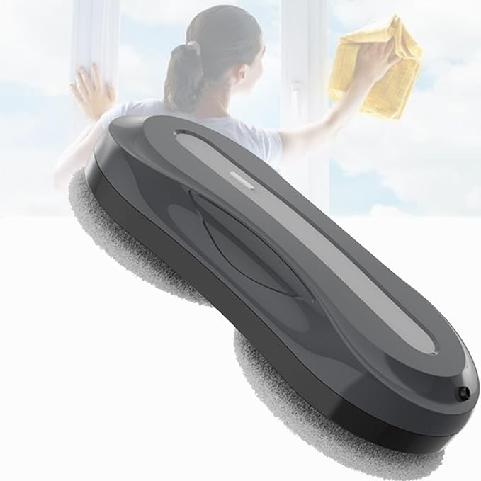 Window Cleaner Robot Automatic Window Cleaning Robot with Water Spray Electric Intelligent Robot Window Cleaner Glass Cleaning with Remote Control 5600Pa SuctionBlack