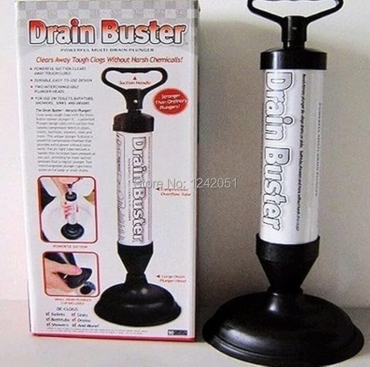 Hand Power Drain Buster Cleaner Toilet Plunger Tool