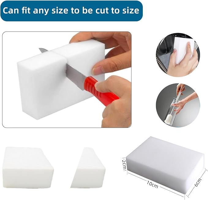 100 Pack Magic Sponges Eraser - Melamine Sponge of High Density Long Lasting Kitchen Cleaning Sponge for Dishes Furniture Baseboard Sink Floor Car Toys (3.93x2.36x0.79)