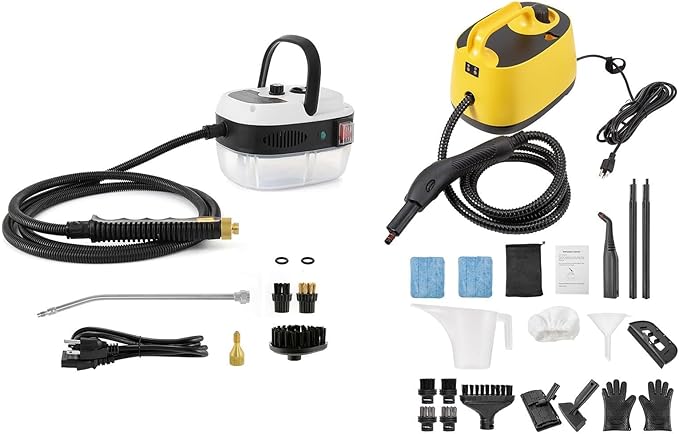 Dyna-Living 2500W Electric High Pressure Handheld Steamer &amp Steam Cleaner 1500W Steamer for Cleaning with 1.5L Water Tank