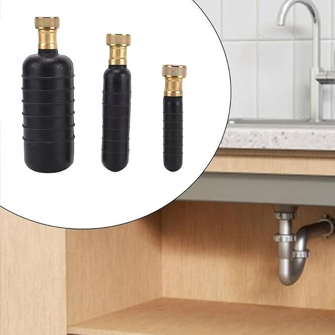 VBESTLIFE Rubber Drain Bladder Unclogger Kit 3 Pcs for 1-6 Inch Pipes Suitable for Kitchen and Bathroom Use with Standard Garden Hose Connector
