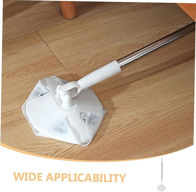 Rotating Dust Mop with Electrostatic Triangle Head and Face Towel for Hardwood Floor Cleaning Wet Dry Sweeper Mop Set for Household Use with One Replacement Dry Cloth