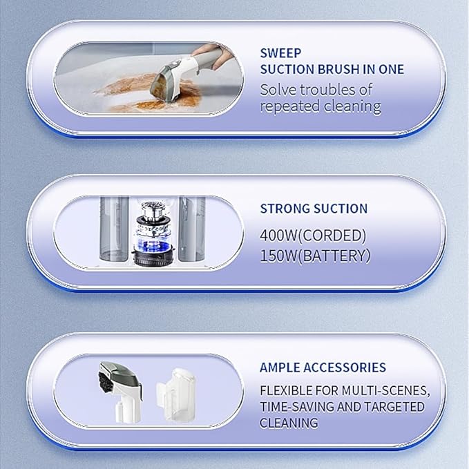 Portable Carpet Cleaner Machine Corded Lightweight Handheld Deep Cleaner Machine for Pet Stains Sofa Rug Mattress Car Seat and Curtain