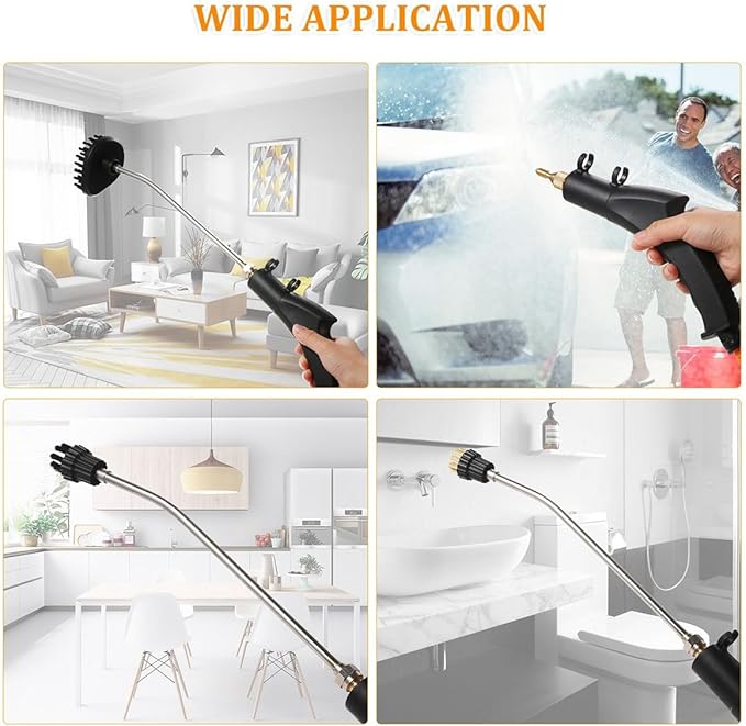 2500w Handheld High Temp Portable Cleaning Machine Steam Cleaner Natural Steam Cleaner with 3 Brush Heads 6-Level Air Output Adjustment Portable Multipurpose Steam Cleaner for Kitchen FurnitureCar
