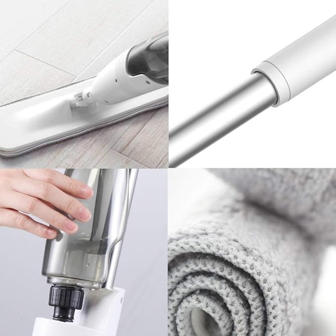Water Spraying Sweeper Floor Cleaner Carbon Fiber Dust Mops Rags 360 Rotating Rod ANK Waxing Mop