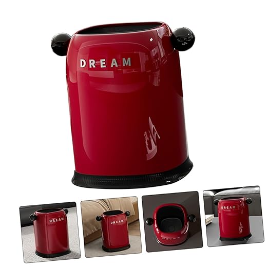 Lurrose Modern Plastic Trash Can Double Walled Wastebasket for Bathroom Kitchen Bedroom Office Thick PP Open Top Garbage Bin with Hidden Trash Bag Design Lightweight