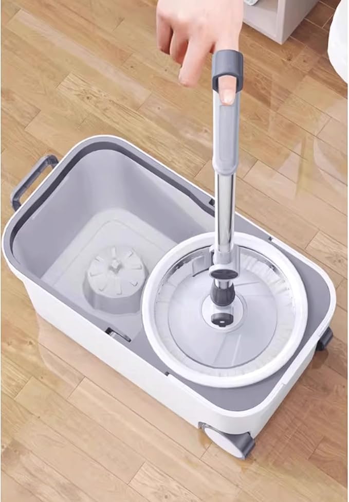 mop Mop for Floor Cleaning Long Handled Microfiber Floor Mop Automatic Spin Drying 2 mop Heads for Kitchen Restaurant Bathroom 1.25m mops