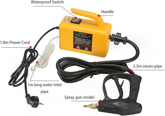 Home Portable Handheld Steam Cleaner 2600 Watt Steam High Pressure Steamer Steam Cleaner for Upholstery Kitchen Bathroom Grout and Tile