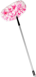 Fuller Brush Fuzzy Fan Duster – Dust &amp Clean Ceiling Fans Walls Woodwork – Polystatic &amp Microfiber Grabs &amp Holds Dust Lint Cobwebs &amp Dirt - Fan Duster with Handle (Pink)