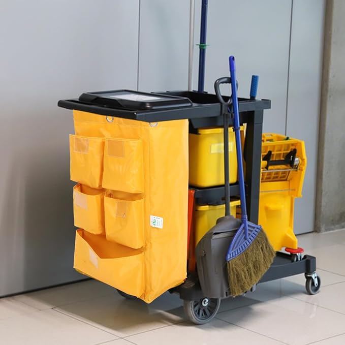 ABOOFAN Janitorial Bag Cleaning Cart Pouch Replacement Housekeeping Bag Trash Collecting Strong Versatile
