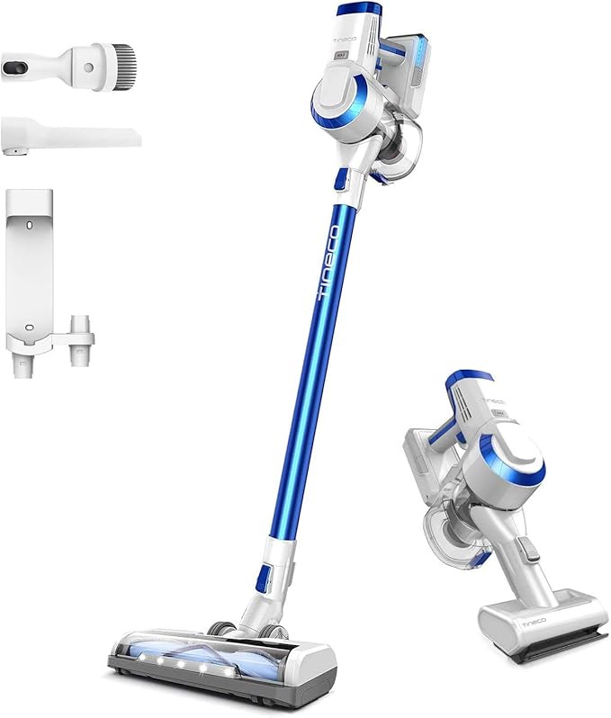 Tineco A10 Hero Cordless Stick/Handheld Vacuum Cleaner with Wall Mount Super Lightweight with Powerful Suction for Carpet Hard Floor &amp Pet - Space Blue