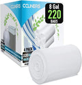8 Gallon Medium Trash Bags White Kitchen Garbage Bags Plastic Wastebasket Trash Can Liners for Home and Office Bins 220 Count