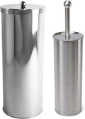 Stainless Steel Toilet Paper Canister and Toilet Brush Case Set (Set of 4)