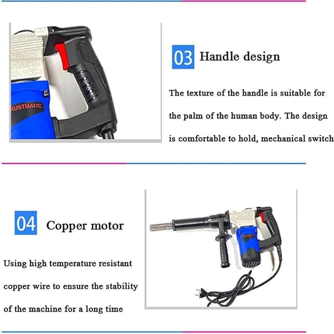 1100W Electric Needle Derusting 4500bpm Hand-Held Needle Scaler Rust Removal Cleaning Machine Remover Welding Slag Cleaner for Metalworks Boat Deck