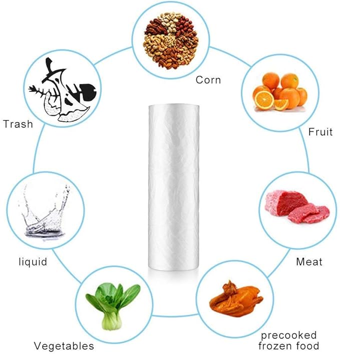 RBHK 16 X 20 Plastic Produce Bags on a Roll Food Storage Clear Bags Trash Bags One Roll 350 Bags