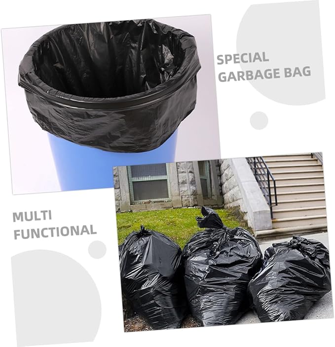 50pcs Heavy Duty Trash Bags 80x100cm Large Garbage Bags for 100l Bins Commercial Outdoor Kitchen Waste Disposal