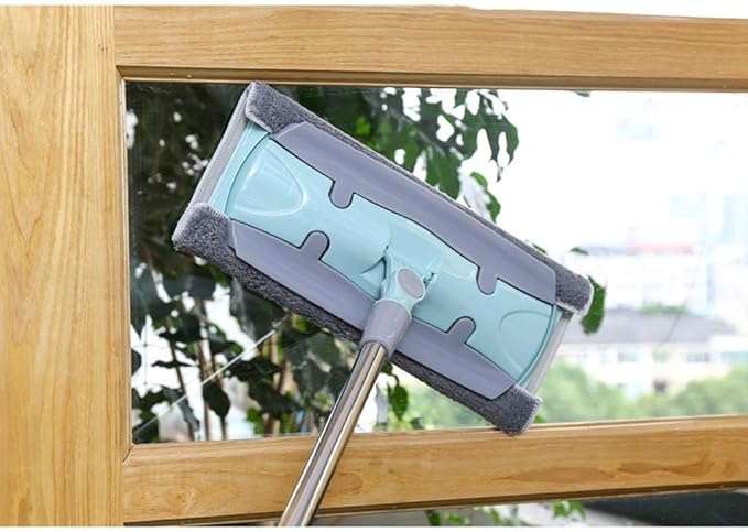 MopMicrofiber Hardwood Floor Mop Rotation Dust Flat Mop with Long Stainless Steel Handle for Home/Office Floor Cleaning(D)