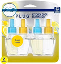 Febrezee Plug In Refills New Edition Plug In for Odor-Fighting Fade Defy PLUG Air Freshener (2) Count of 0.87 fl oz Refills (Fresh Lemon)