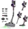 Cordless Vacuum Cleaner Stick Vacuum Rechargeable 550W 45KPA Powerful Suction Lightweight Vacuum Cleaners for Home Anti-Tangle Self Standing for Pet Hair Hardwood Floor Carpet - Purple