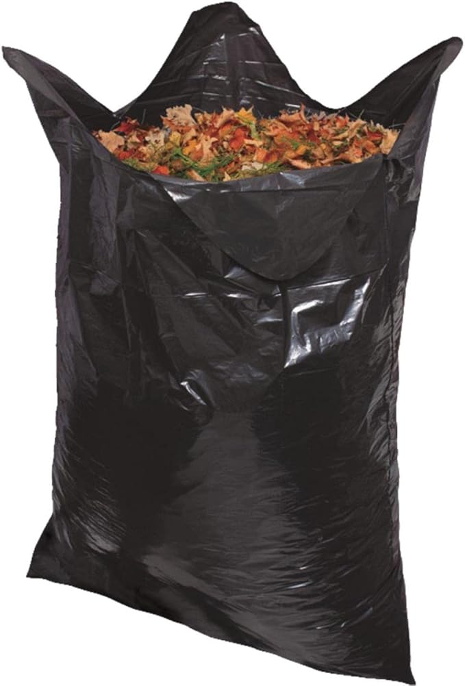 Commander 39 Gallon 1.2 MIL Black Garbage Bags with Flaps - 33 x 41 - Pack of 40 - For Home Kitchen Lawn &amp Commercial