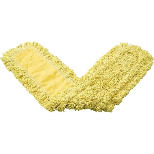 Rubbermaid Commercial Products Trapper Floor Dust Mop Head Refill 48-Inch Yellow Cotton Use for Janitorial Maintenance/School/Lunchroom/Office Building Cleaning