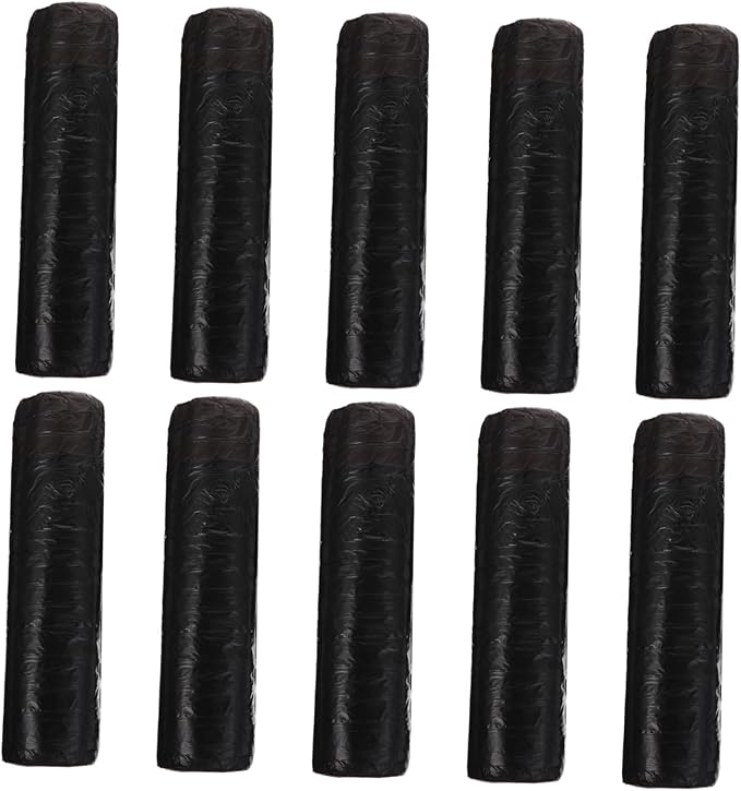 10packs Disposable Thicken Rubbish Bags Leakproof Plastic Waste Organizer Drawstring Design for Home Use Extra Strong Black Trash Bags